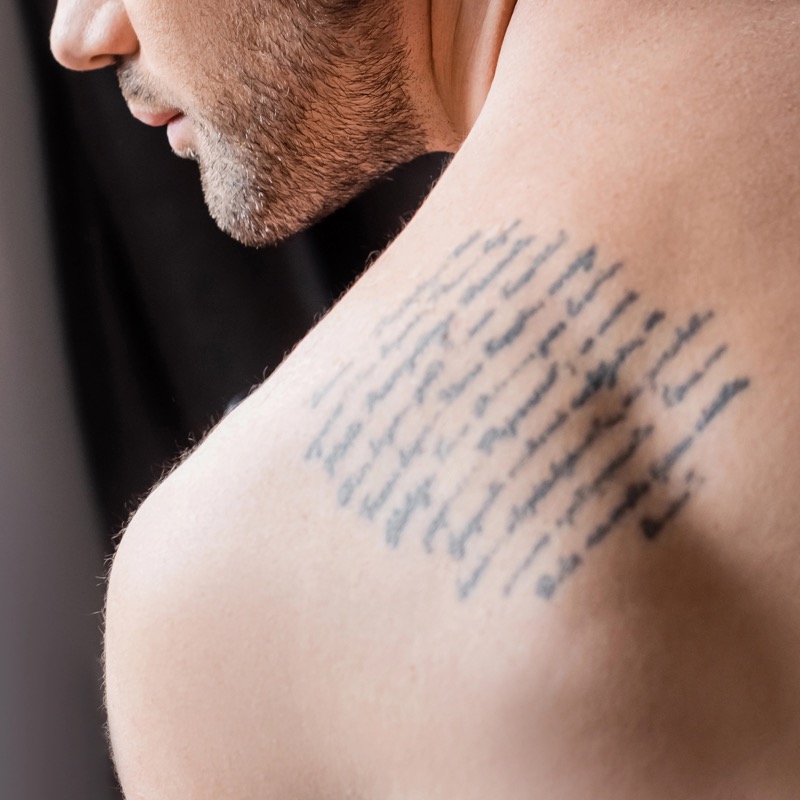 Shoulder blade tattoo script