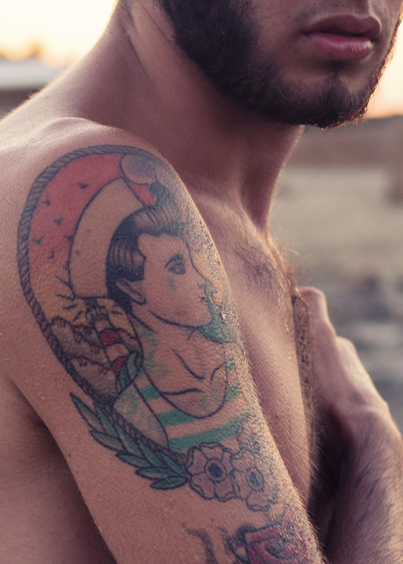 Traditional shoulder tattoo