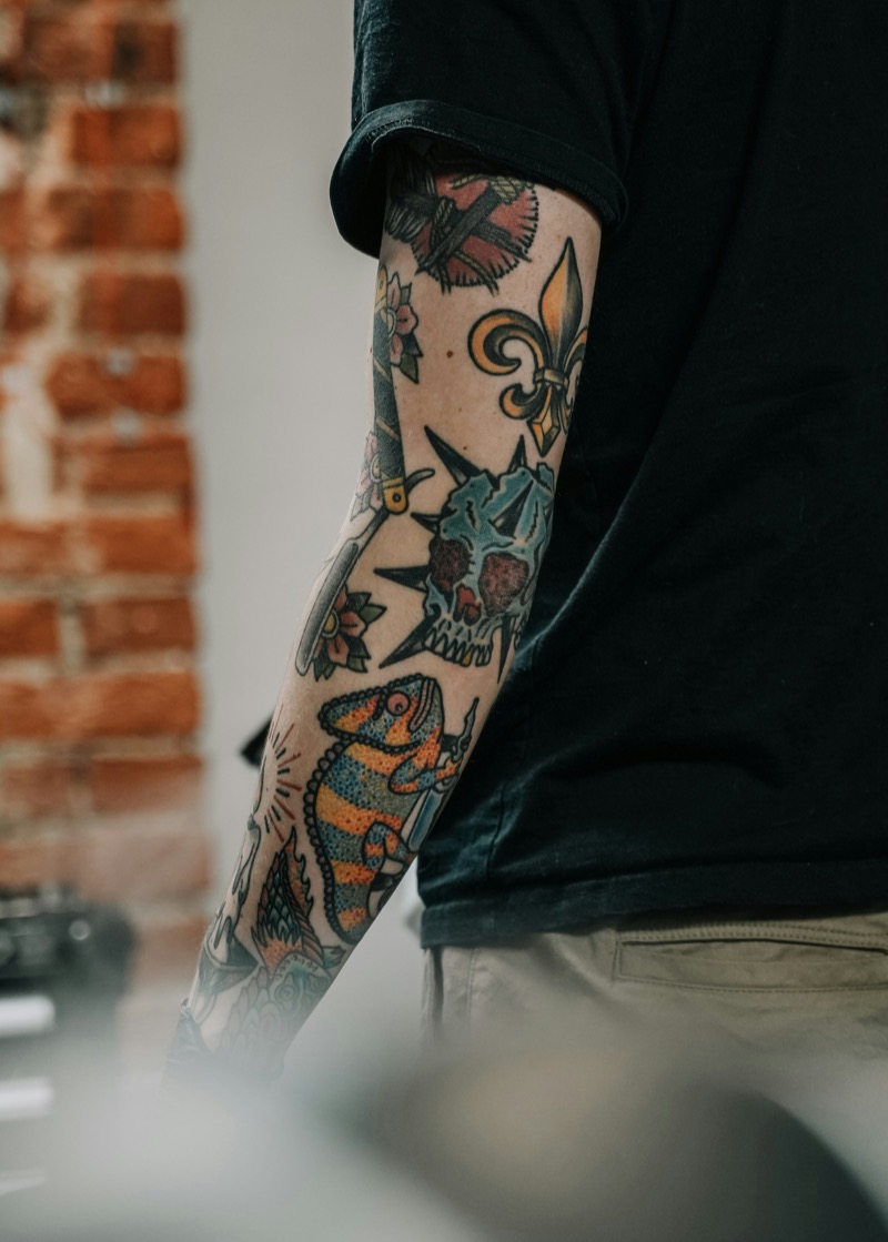 American traditional sleeve tattoo