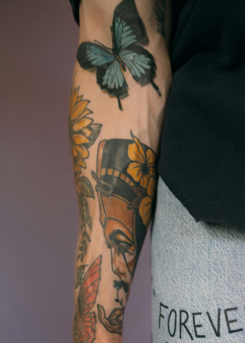 Butterfly forearm tattoo