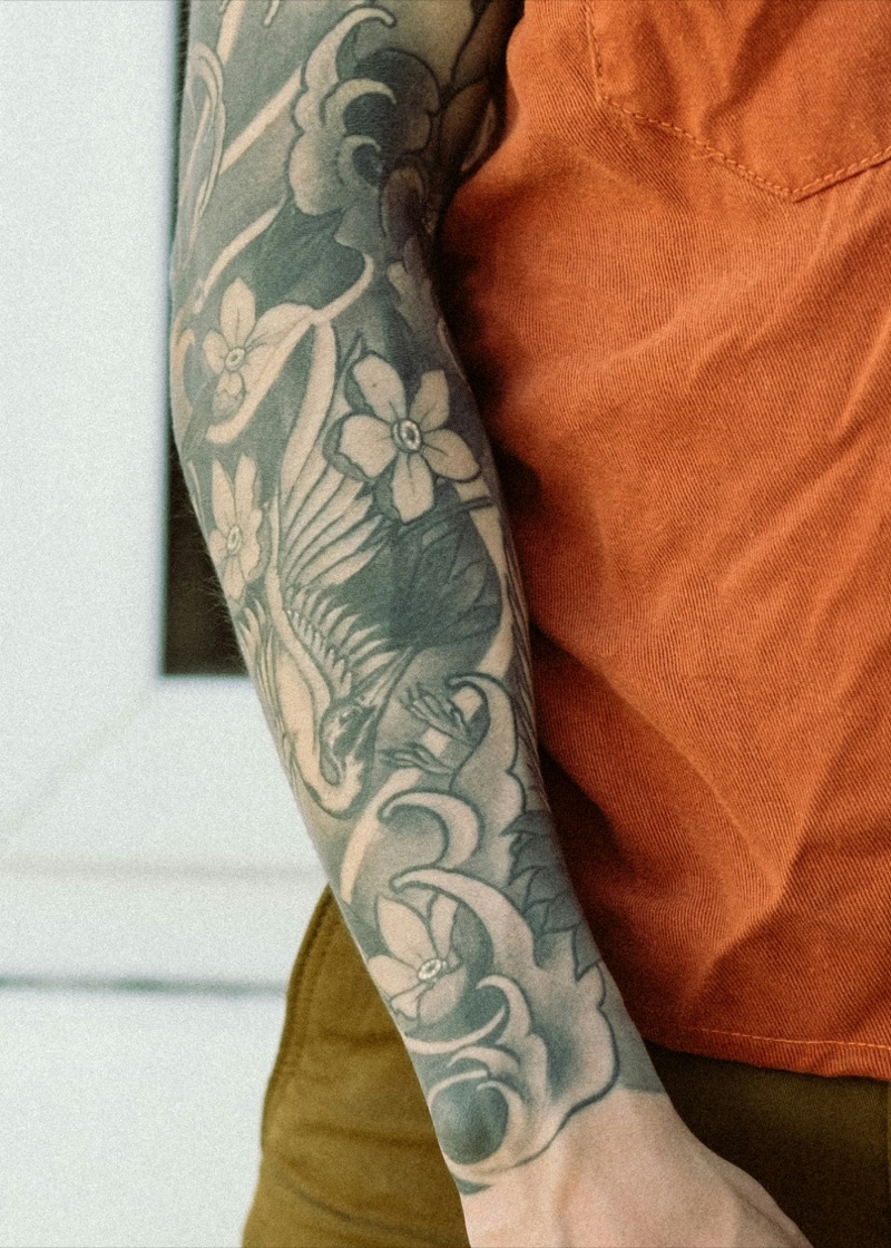 Floral forearm tattoo