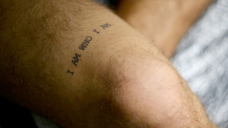 small quote forearm tattoo men