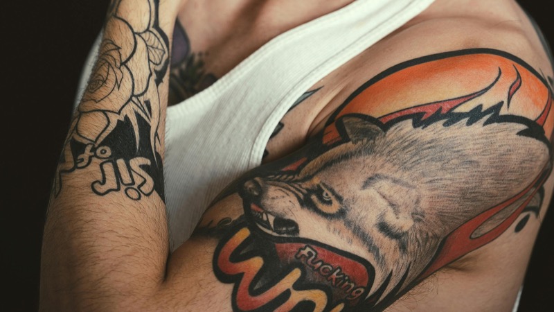 Animal shoulder tattoo